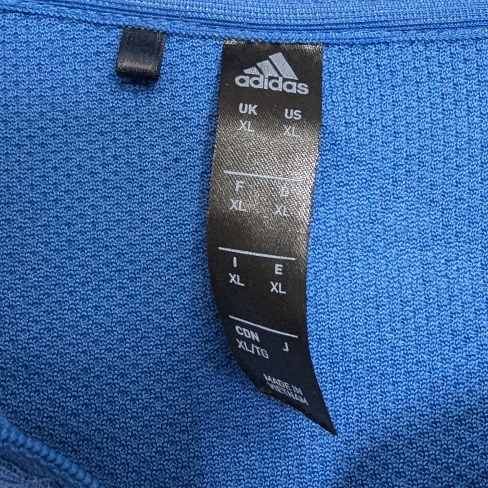 Adidas Sweatshirt Men Extra Large Quarter Zip Blue Pullover
